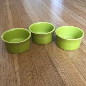 Lot of 3 Lemongrass Fiesta Ware ramekins 4"
